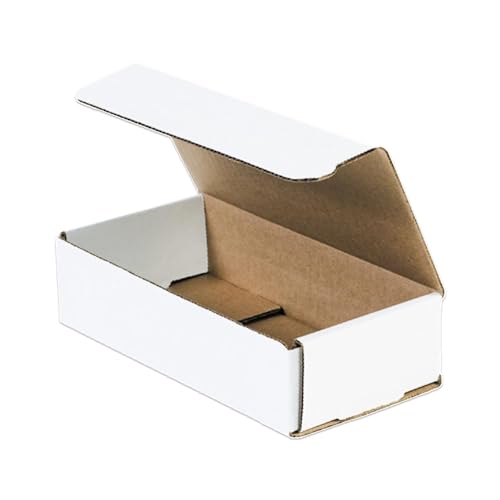 BOX USA Corrugated Mailing Mailer Boxes Small 8" x 4" x 2" (50 Pack) Cardboard Shipping Box for Packaging Moving Packing Storage - White, 50 Pack - size: 8 x 4 x 2 inches
