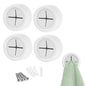 S&T INC. Round Adhesive Push Towel Hooks for Kitchen, Hand and Dish Towels, Matte White, 4 Pack - color: Matte White
