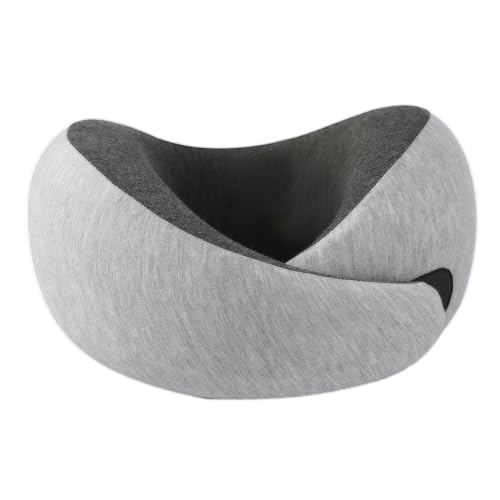 Travel Neck Pillow for Airplane – Memory Foam 360° Support Compact Design Ergonomic Flight Pillow for Sleeping & Neck Support Portable Travel Pillows for Adults, Car, Office Home (Grey) - color: Grey