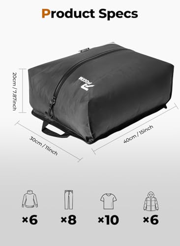 Vacuum Bags for Travel with Pump, Reusable Space Saver Bag, IP67 Waterproof Vacuum Packing Cubes for Travel Suitcases and Backpack (3PC + PUMP) - size: 18L (3 Pack)
