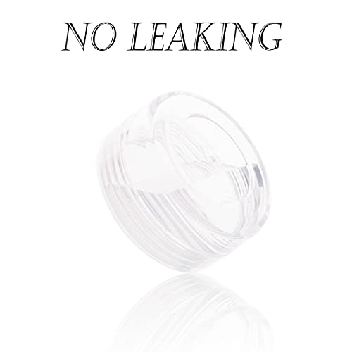 5 Gram Sample Containers with Lids, Mini Makeup Containers, Empty Plastic Travel Cosmetic Containers with Labels(25 Count, Clear Lid) - color: Clear