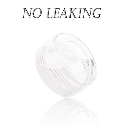 5 Gram Sample Containers with Lids, Mini Makeup Containers, Empty Plastic Travel Cosmetic Containers with Labels(25 Count, Clear Lid) - color: Clear