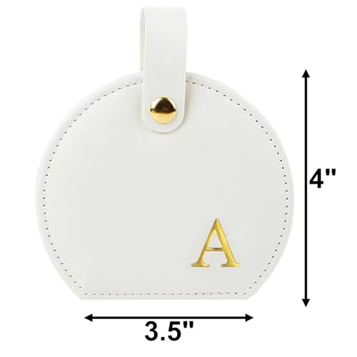Travel Jewelry Case,Personalized Jewelry Box,Elegant Half-Moon Design with Personalized Golden Initial Case,Personalized Gifts for Women,Jewelry organizer;Personalized Gifts for Women or Friends(A) - style: A