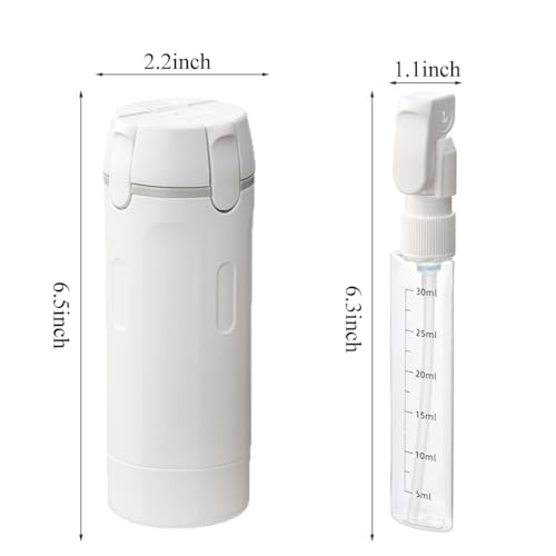 4 in 1 Travel Dispenser, 4 Pack 30ML/1OZ Travel Bottles with Stickers for Toiletries, Leak Proof Travel Size Containers, Portable for Shampoo Lotion Conditioner Cream White