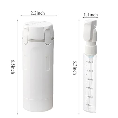 4 in 1 Travel Dispenser, 4 Pack 30ML/1OZ Travel Bottles with Stickers for Toiletries, Leak Proof Travel Size Containers, Portable for Shampoo Lotion Conditioner Cream White