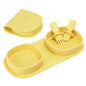 Silicone Foldable Novelty Dinner Plates, Baby Plates Travel Essential with Forks and Spoons, Microwave & Dishwasher Safe, Lemon - color: Lemon, style: No-Suction