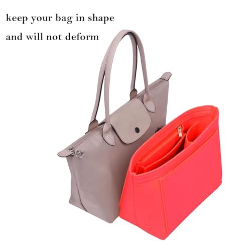 Lckaey felt Organizer Insert for longchamp organizer insert large tote insert handbag organizer inserts large bag best1032red-L - color: Red, size: large