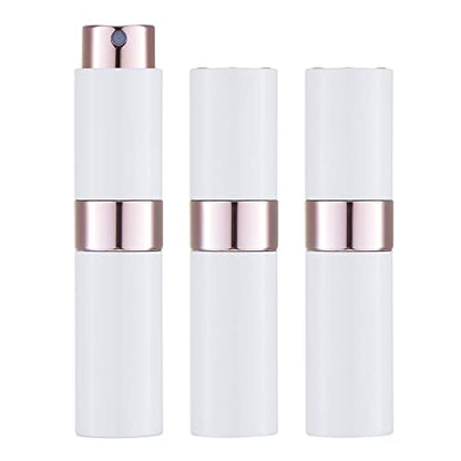 LISAPACK 8ML Atomizer Perfume Spray Bottle for Travel (3 PCS) Empty Cologne Dispenser, Portable Sprayer (White) - color: 3 white
