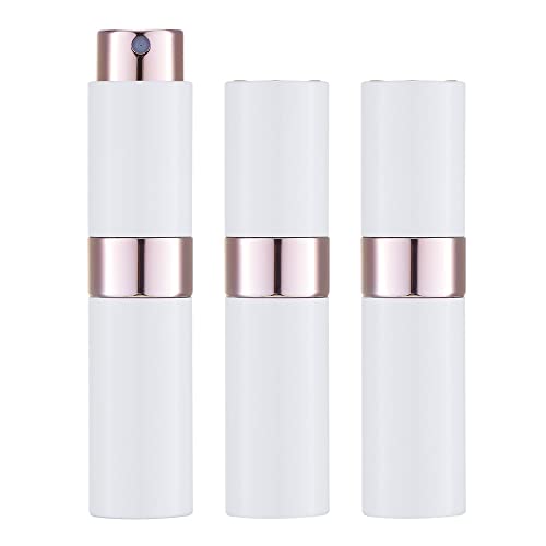 LISAPACK 8ML Atomizer Perfume Spray Bottle for Travel (3 PCS) Empty Cologne Dispenser, Portable Sprayer (White) - color: 3 white