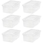 IRIS USA 6 Qt Storage Bins with Lids, 6-Pack Clear Plastic Storage Containers, Stackable Organization Boxes for Shoes, Crafts, Classroom Supplies & Household Storage - size: 6 Qt - 6 Pack