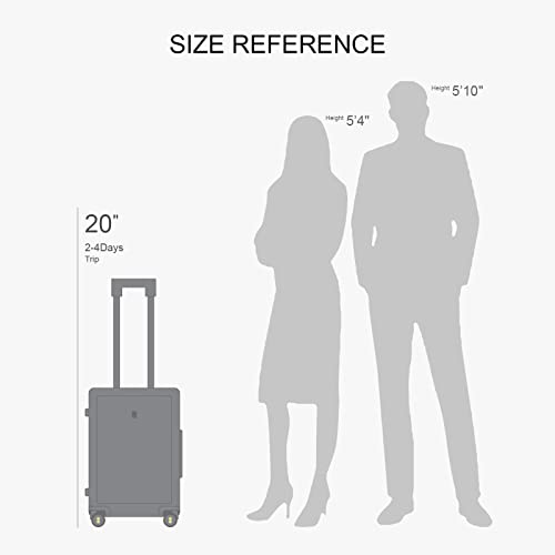LEVEL8 Pink Suitcase with Spinner Wheels, Carry on Luggage Airline Approved, Suitcase for women Men, Lightweight Luminous Textured, Tsa Lock, 20 Inch - color: Pink, size: Carry-On 20 Inch