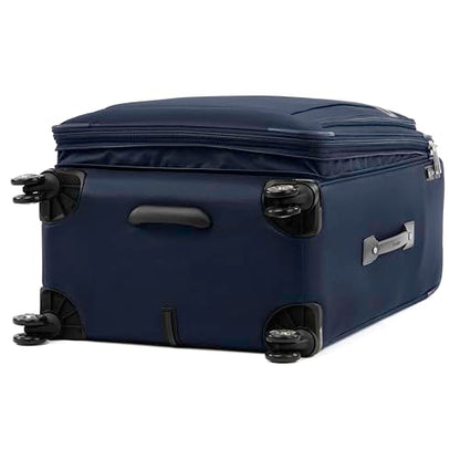 Travelpro Platinum Elite Softside Expandable Checked Luggage, 8 Wheel Spinner Large Suitcase, TSA Lock, Men and Women, Dark Blue, Checked Large 29-Inch - color: Dark Blue, size: Checked-Large 29-Inch