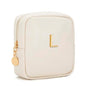 Personalized Birthday Gifts for Women - Initial Makeup Bag Set Travel Toiletry Bag Cosmetic Bags Soft Waterproof PU Leather Makeup Pouch Travel Essentials (L, 1pc Beige) - size: 1pc Beige, style: L