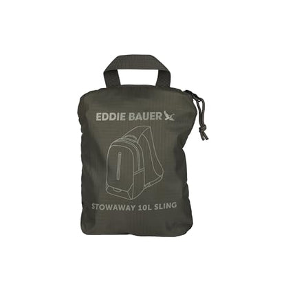 Eddie Bauer Stowaway Packable Sling Bag | Foldable | Travel | Outdoor | Lightweight | Compact | Everyday Carry | Ripstop Nylon | 10L - Spruce Green - color: Spruce Green