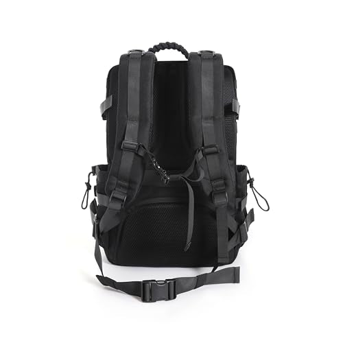 Tactical Backpack for Men, 35L Travel Military Backpack with Shoe Compartment, 1000D Water Resistant Molle Army Tactical Gear Assault Pack Bag Rucksack for Outdoor Survival Hiking Gym, Black - color: Black 35l