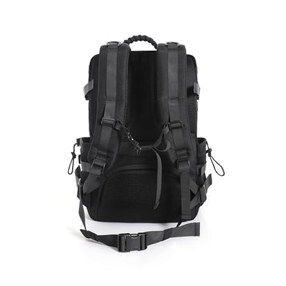 Tactical Backpack for Men, 35L Travel Military Backpack with Shoe Compartment, 1000D Water Resistant Molle Army Tactical Gear Assault Pack Bag Rucksack for Outdoor Survival Hiking Gym, Black - color: Black 35l