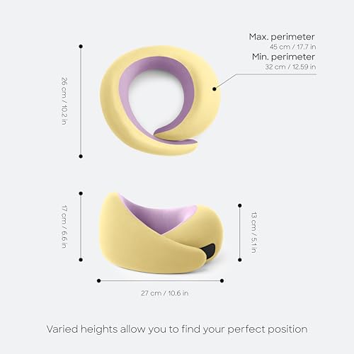 Ostrichpillow Go Neck Pillow, Travel Pillows for Airplanes, Premium Memory Foam Travel Pillow, 360º Ergonomic Design, Asymmetrical Sides, Travel Bag Included, Washable Modal Cover - color: Daydream