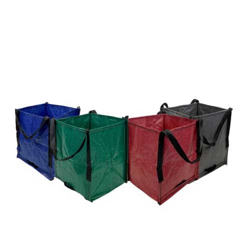 DURASACK Heavy Duty Storage Tote Bag 22-Gallon Rugged Woven Polypropylene Moving Bag, Reusable Self-Standing Design, Holds up to 500 Pounds, Pack of 4, Multicolored - color: Multicolored, size: Pack of 4