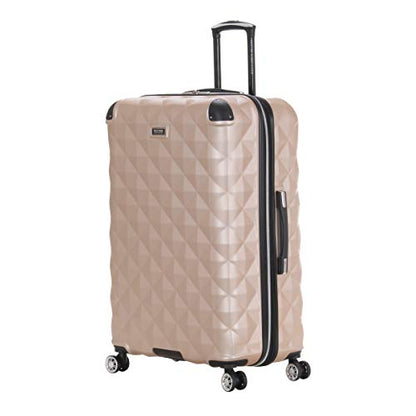 Kenneth Cole REACTION Diamond Tower Collection Lightweight Hardside Expandable 8-Wheel Spinner Travel Luggage, Rose Gold, 28-Inch Checked - color: Rose Champagne, size: 28-Inch Checked