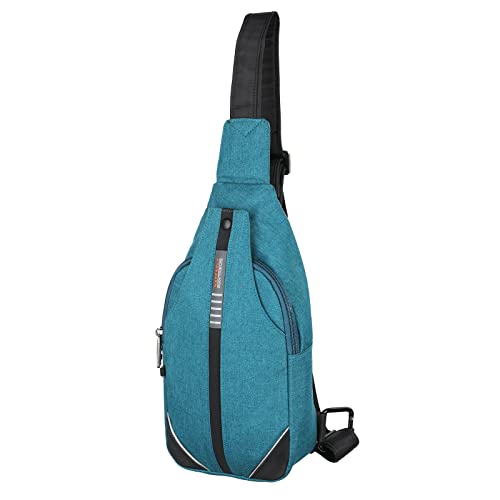 WATERFLY Tiny Crossbody Sling Backpack Anti Theft Backpack for Traveling Chest Shoulder Bag (Teal Blue) - color: Teal Blue (Small)