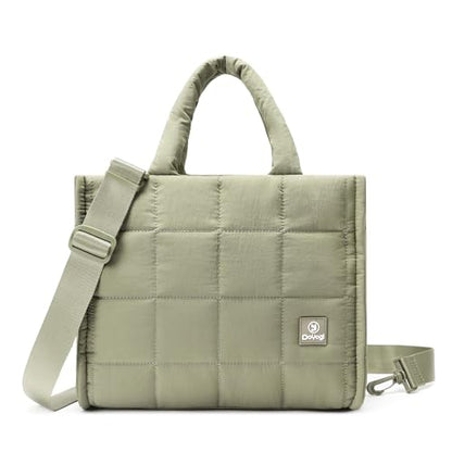 Quilted Crossbody Bags for Women,Puffer Weekender Overnight Bag,Purse Handbag Organizer,Small Tote Bags Shoulder Bag - color: Khaki