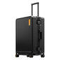 LEVEL8 Zipperless Checked Luggage with Aluminum Frame, Upgraded Medium Hardside Suitcase with Spinner Wheels, Metal Travel Luggage with Double Tsa Locks, 24 Inch, Black - color: Black, size: Checked 24 Inch (Upgraded)