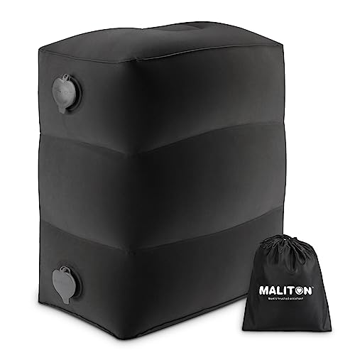 Maliton Inflatable Travel Foot Rest Pillow, Kids Airplane Bed, Adjustable Height Leg Pillow for Air Travel, Make a Flat Bed for Toddlers, Great for Airplane, Train, Car, Small Size（Black, 1 Pack） - color: Black, size: 1 Pack-S