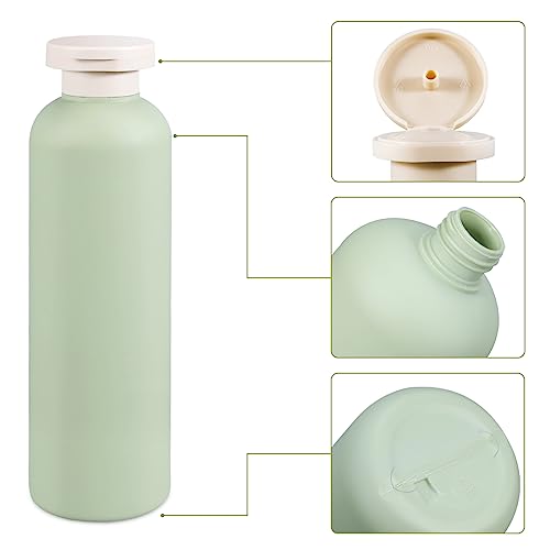13.5oz Squeeze Bottles with Flip Cap, Refillable Plastic Travel Bottles for Creams, Lotion, Shampoo, Conditioner (2 Pcs) - color: Green, size: 400ml/13.5 oz