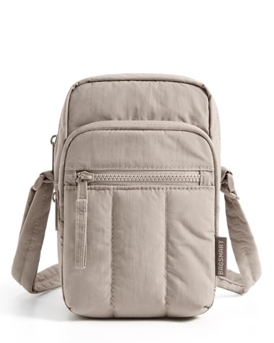 BAGSMART Crossbody Bags for Women, Mini Cell Phone Cross body Purses Travel Wallet with RFID Blocking Card Slots - color: A-grayish Brown