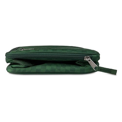 PackIt Freezable Classic Lunch Box, Checker Wave Olive, Built with EcoFreeze Technology, Collapsible, Reusable, Zip Closure With Zip Front Pocket and Buckle Handle, Designed for Fresh Lunch On the Go - color: Checker Wave Olive