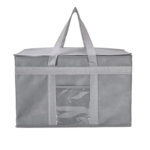 Yalin XXXL Large Insulated Cooler Bag, Styrofoam Cooler of Keep Food Hot or Cold, Reusable Double Zipper Food Delivery Bag for Grocery Shopping, 23" W x 15" H x 14" D - color: Grey, size: XXL