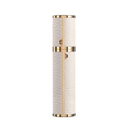 8ML Travel Perfume Refillable Atomizer, Mini Genuine Leather Cologne Sprayer, Protable Pocket Size Empty Fragrance Spray Bottle (White) - color: White