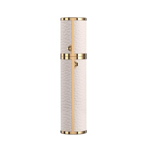 8ML Travel Perfume Refillable Atomizer, Mini Genuine Leather Cologne Sprayer, Protable Pocket Size Empty Fragrance Spray Bottle (White) - color: White