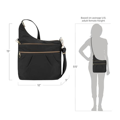 Travelon Anti-Theft Signature 3 Compartment Crossbody Bag - color: Black