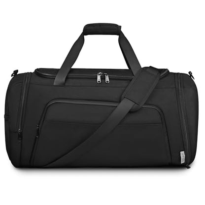 Wohlbege Travel Duffel Bag 55L, Carry On Gym Bag with Shoe Compartment & Wet Pocket, Water Resistant Weekender Overnight Bag with Luggage Sleeve for Men Women