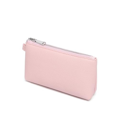 30 Color PU Faux Leather Travel Toiletry Bag for Women, Mini Cosmetic Pouch Organizer with 2 Dividers, Easy Clean Makeup Bag for Purse, Gift Idea (PU Faux Leather/Charming) - color: PU/Charming