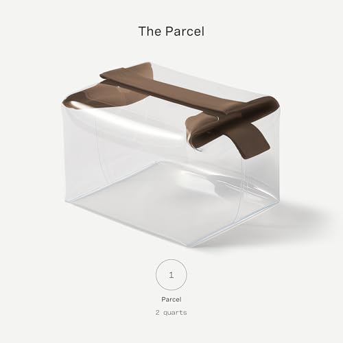 Cadence Parcel - Clear Kit with Magnetic Closure - Durable and Leak-Resistant Travel Toiletry Kit - Large Chestnut Parcel - color: Chestnut, size: Large