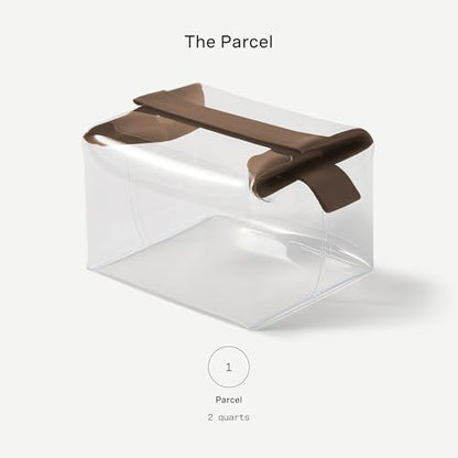 Cadence Parcel - Clear Kit with Magnetic Closure - Durable and Leak-Resistant Travel Toiletry Kit - Large Chestnut Parcel - color: Chestnut, size: Large