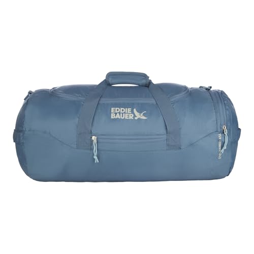 Eddie Bauer Stowaway Packable Duffel Bag | Travel | Foldable | Lightweight | Durable | Ripstop Polyester - color: Tile Blue