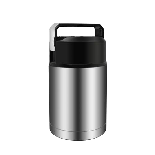 35oz Soup Thermos, Stainless Steel Thermos for Hot Food, Wide Mouth Food Thermos Jar, Insulated Lunch Container Leak Proof Vacuum Thermal Flask (silver-35oz) - color: silver-35oz