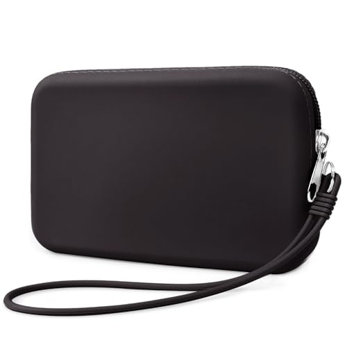 Silicone Small Makeup Pouch for Travel, Toiletry Bag Cute Portable Cosmetic Organizer - Waterproof, Mini Zipper Clutch - Black - color: Small Black