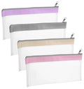 4 Pcs Small Clear Makeup Bag, Mini Clear Zipper Pouch Bag Organizer Pouches for Travel, Lipstick & Earphone Storage (Purple, Gray, Pink, Beige, 8.86 x 4.13 Inches) - size: 8.86 in * 4.13 in