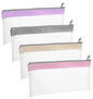 4 Pcs Small Clear Makeup Bag, Mini Clear Zipper Pouch Bag Organizer Pouches for Travel, Lipstick & Earphone Storage (Purple, Gray, Pink, Beige, 8.86 x 4.13 Inches) - size: 8.86 in * 4.13 in