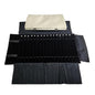 Portable Jewelry Roll Untangled Secure Necklace Travel Storage Bag Displays Holder 16 Chain (Gray PU and Black Velvet) - color: Gray PU and Black Velvet