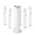 4-in-1 30ML Travel Size Dispenser Toiletries Bottles Set, Leak-Proof Refillable Containers Dispensers Labels Portable Toiletry Organizer Cup for Shampoo, Lotion, Soap Travel Essentials