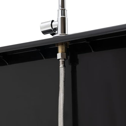 Laundry Sink, Freestanding Plastic Laundry Sink With Washboard Utility Sink Laundry Tub Indoor and Outdoor Utility Sink with Faucet Hoses Drain Kit for Laundry Room Washing Room Garden Garage - color: 23.62*15.75*30.12in -Black