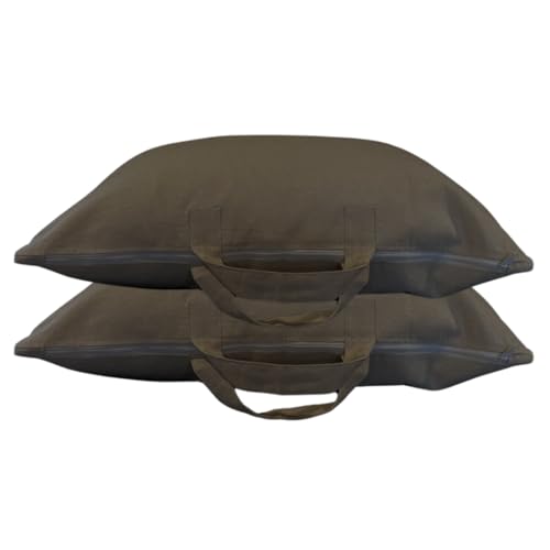 Canvas Pillow Bag for Home and Travel, Blanket Bag, Storage Bag, Multi-Use for Home and Garden Pack of 2 (Grey, Queen (20 x 30) Inches) - color: Grey, size: Queen (20 x 30) Inches