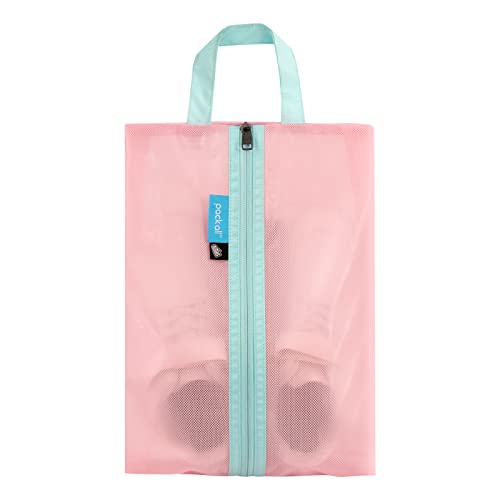 pack all Kids Shoe Bag for Travel, Water-Resistant Shoe Pouch for Gym, Odor-Resistant Soccer Cleats Bag for Sport, Cute Design for Girls, Boys, Toddlers (Pink) - color: Pink