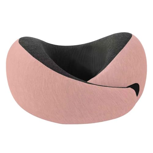 Travel Neck Pillow for Airplane – Memory Foam 360° Support Compact Design Ergonomic Flight Pillow for Sleeping & Neck Support Portable Travel Pillows for Adults, Car, Office Home (Pink) - color: Pink