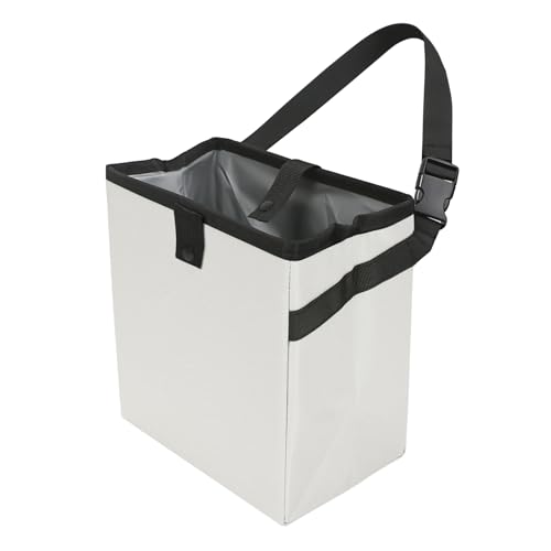Homelove Car Trash Can, Leak-Proof Waterproof Trash Bin Collapsible Portable Auto Garbage Bag Large Capacity Trashcan Storage Bag Multipurpose Car Organizer Hanging (White) - color: White